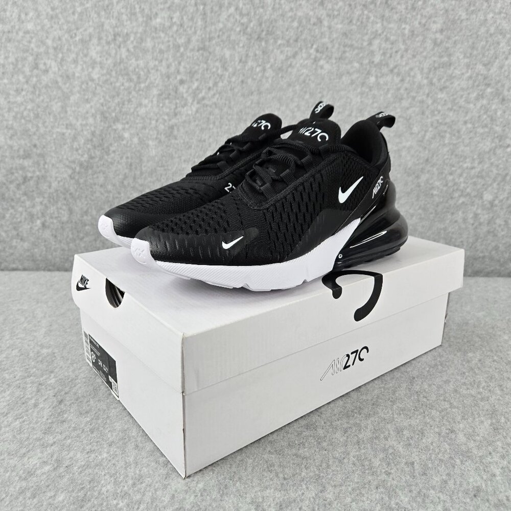 Nike Air Max 270 Shoes Womens 8.5 Black Summit White Sneakers AH6789-001